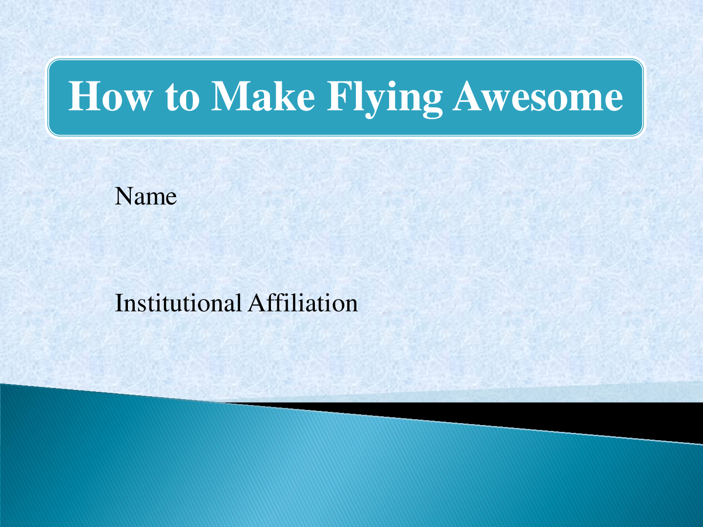 Preview image for How to make flying awesome